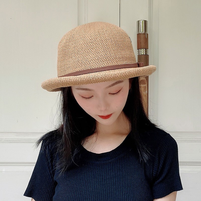 Mũ Tròn Vành Tròn Nhỏ Vải Flannel Phối Nơ Phong Cách Nhật Hàn Thời Trang Mùa Hè Dễ Phối Đồ Dành Cho Bạn Nữ