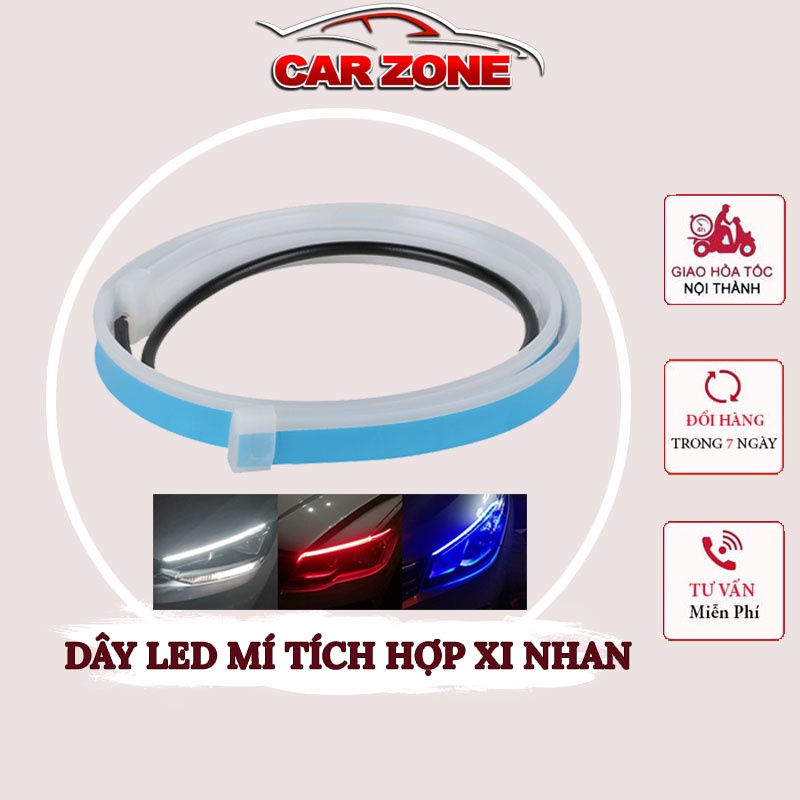 Bộ 2 Dây Đèn Led Mí Ô Tô Tích Hợp Xi Nhan Nháy Đuổi 30cm 45cm 60cm Silicon Chống Nước