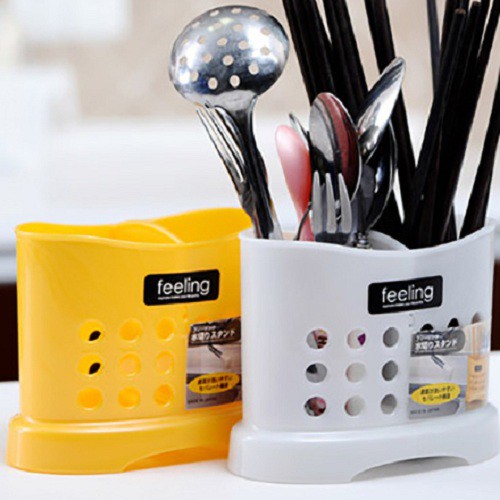 Ống cắm đũa thìa Felling 2 ngăn màu trắng Xuất xứ Nhật Bản