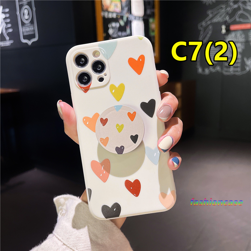 Ốp điện thoại mềm có giá đỡ in hình hoa cho IPhone 8 Plus 11 pro max 6 7 6S Plus 12 mini 12 pro max X Se 2020 XS max XR