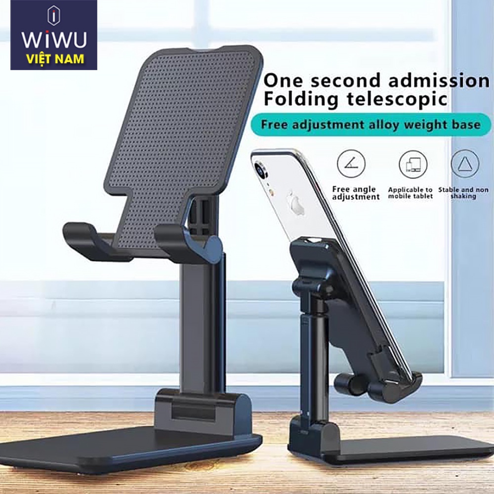 Giá đỡ nhôm xếp gọn WiWU Adjustable Desktop Stand ZM104 cho i. Pad / máy tính bảng, điện thoại hàng cao cấp