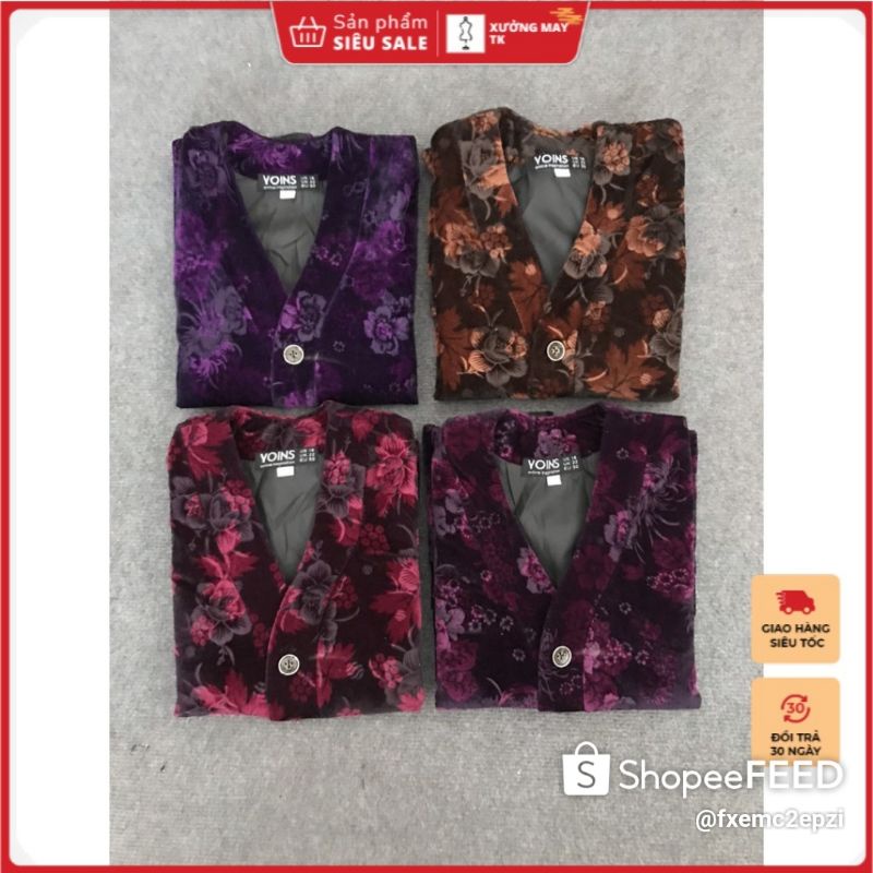 Áo gile nhung bà già