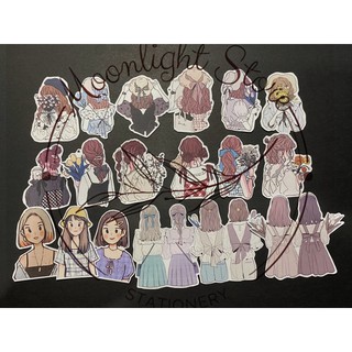 Sticker cô gái cầm hoa (set 18 ảnh)