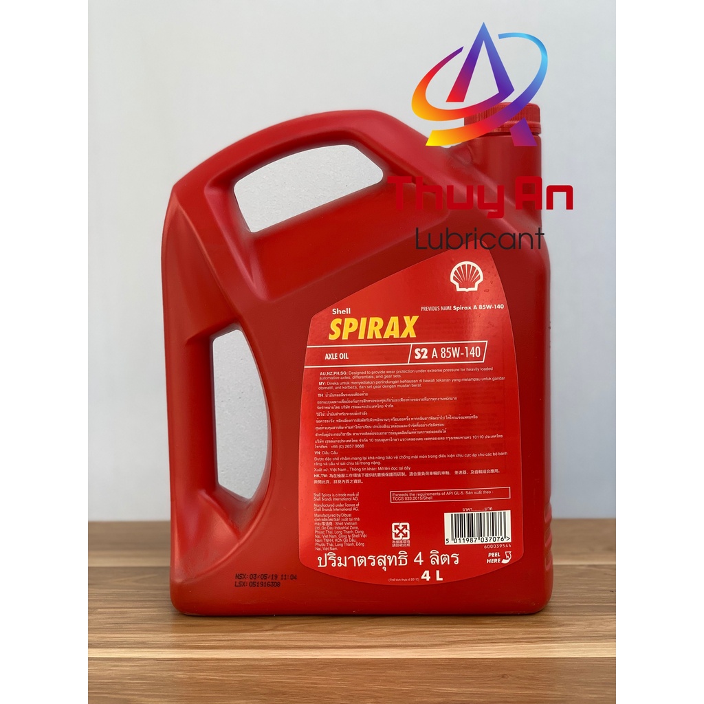 Dầu cầu hộp số Shell Spirax S2 A 85W-140 4L