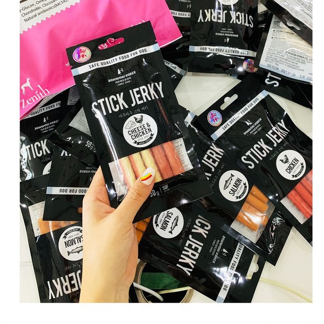 Stick Jerky 50g (4que) - Que Thưởng Thịt Mềm Cho Chó