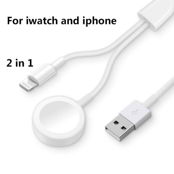 IPHONE Bộ Sạc Không Dây 2 Trong 1 Cho Đồng Hồ Apple Watch Series 1 2 3 4 Dài 3.3 Feet / 1m