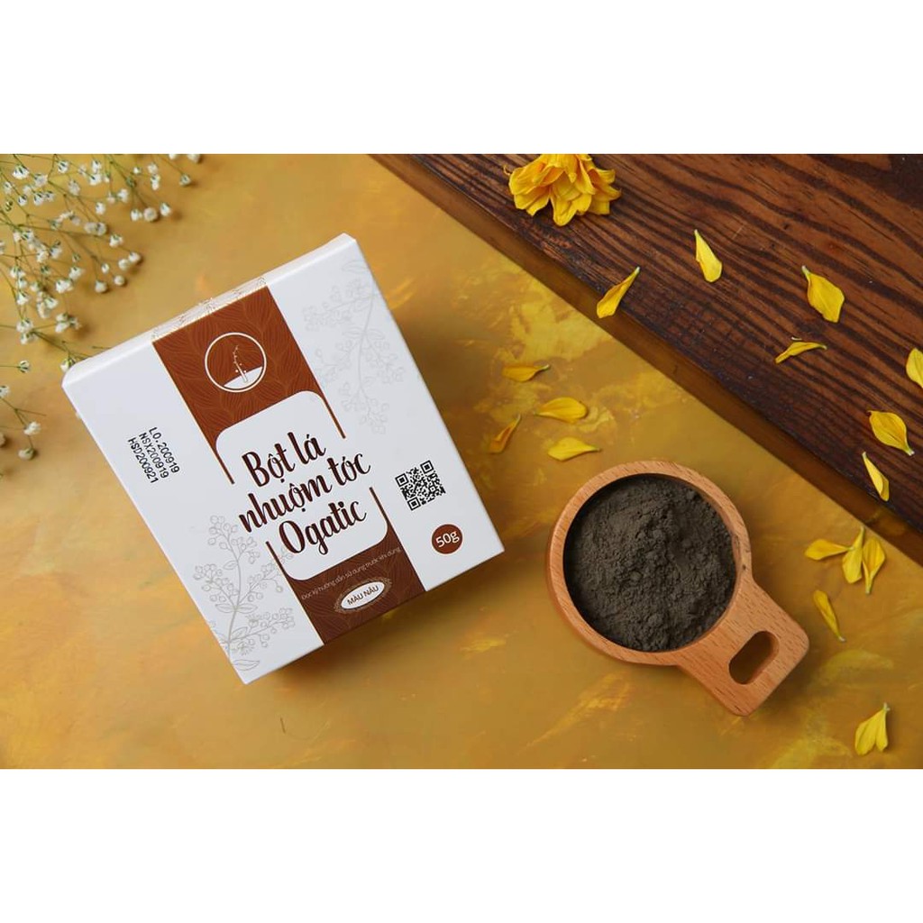 Bột lá nhuộm tóc ogatic-chính hãng -hàng mới về -bột lá móng lá chàm