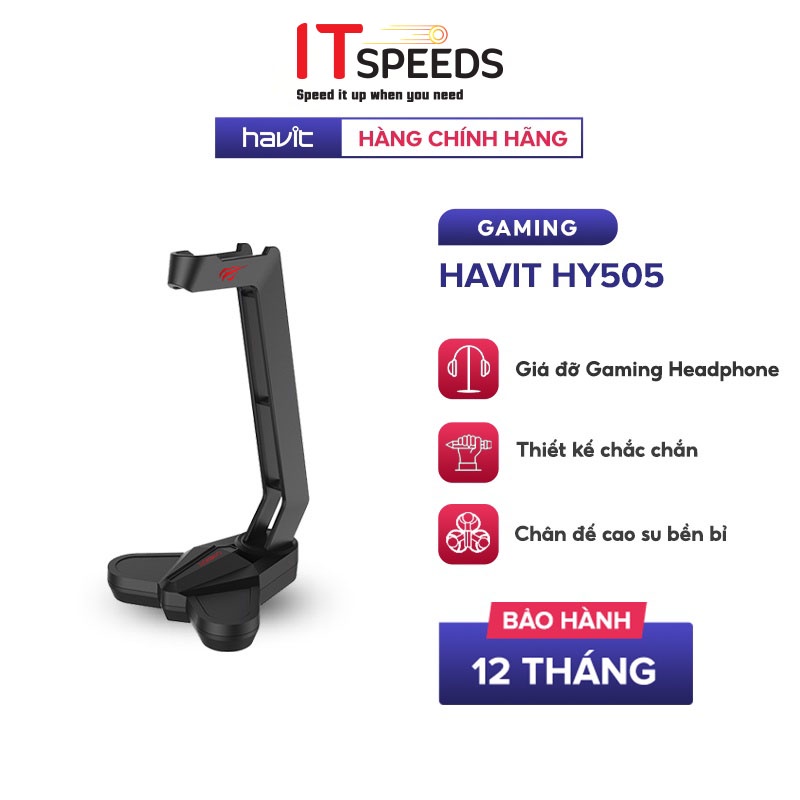 Giá Đỡ, Giá Treo Tai Nghe Gaming Headphone HAVIT HY505, Thiết Kế Chắc Chắn, Đế Cao Su Siêu Bền - Chính Hãng BH 12 Tháng