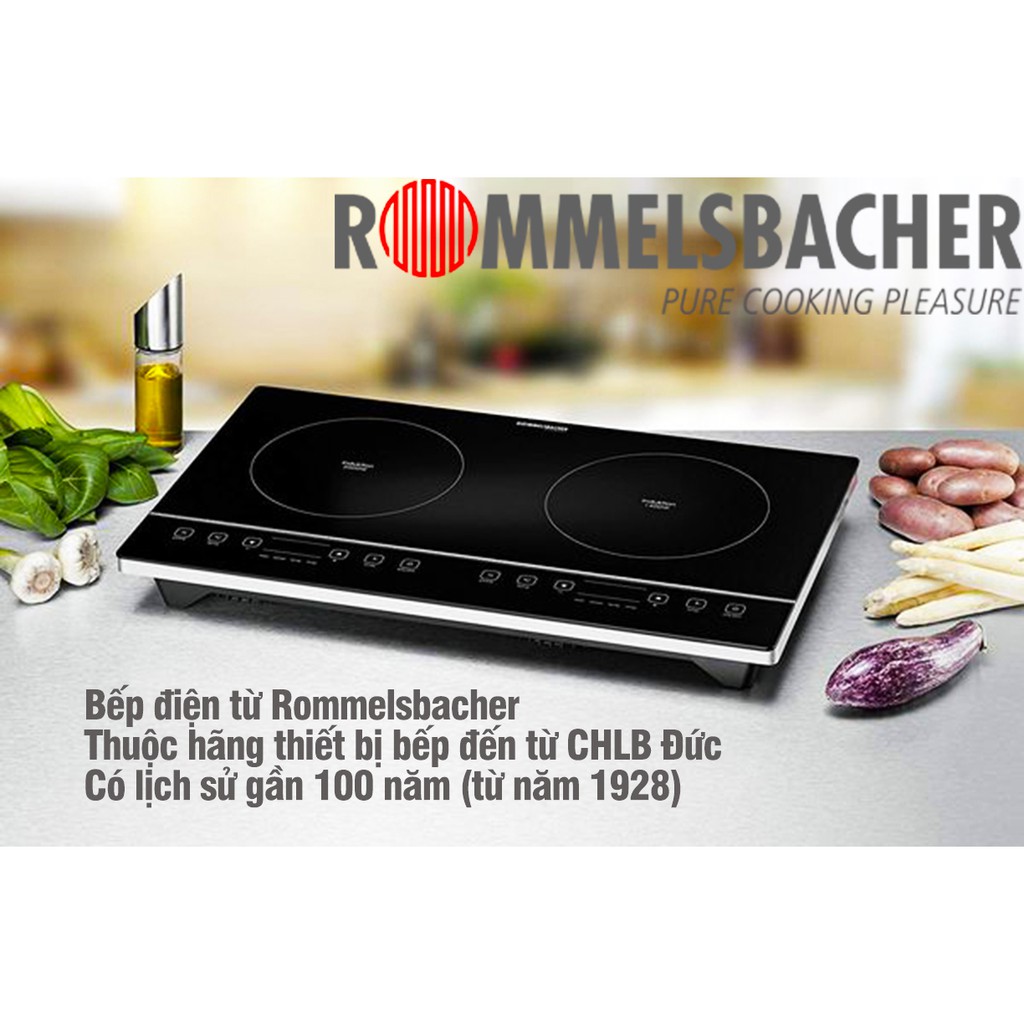 [Combo] Bộ Bếp Điện Từ Âm Đôi Rommelsbacher CT3410  kết hợp Khung Inox