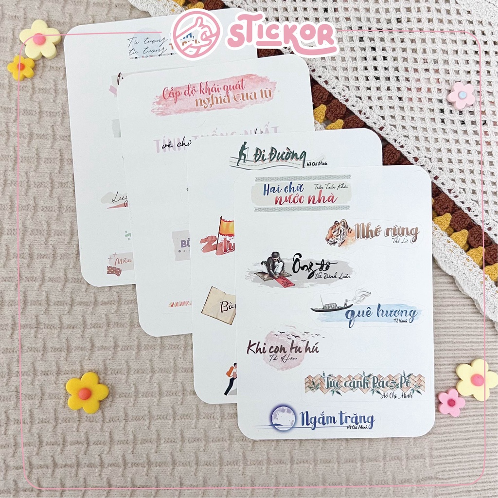 Sticker tựa bài Ngữ văn lớp 08