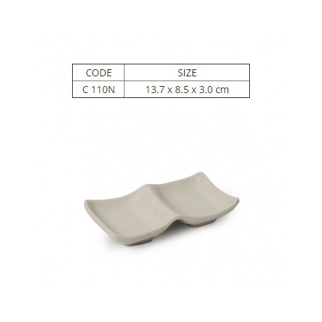 Chén Chấm Hai Ngăn Nhám Màu Nâu Nhiều Size