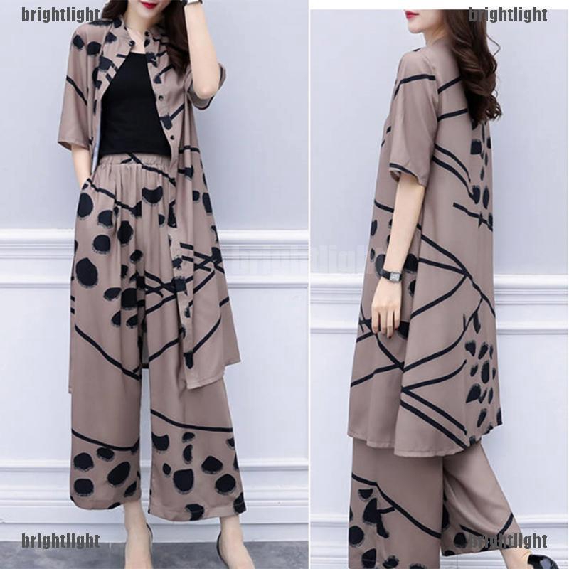 Set quần áo chiffon ống rộng thời trang nữ tính | BigBuy360 - bigbuy360.vn