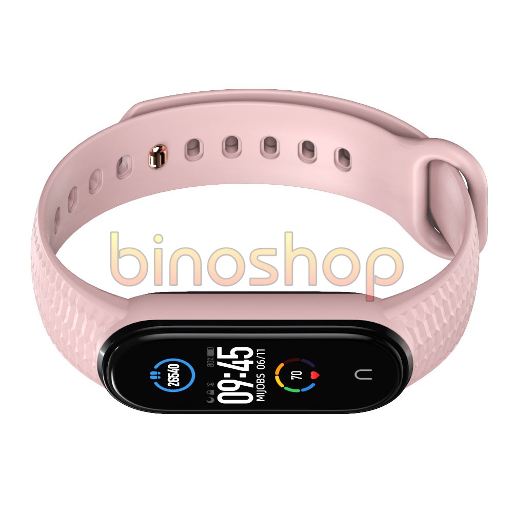 Dây đeo miband 6, miband 5 cao su vân sần nút kim loại MIJOBS, dây đeo thay thế mi band 5, mi band 6 silicon  MIJOBS