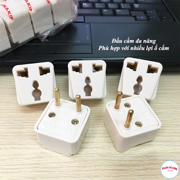 Phích Cắm Điện VINAKIP Chuyển Đổi Ổ 2 Chân Thành 3 Chân Đa Năng 10A-250V - br00682