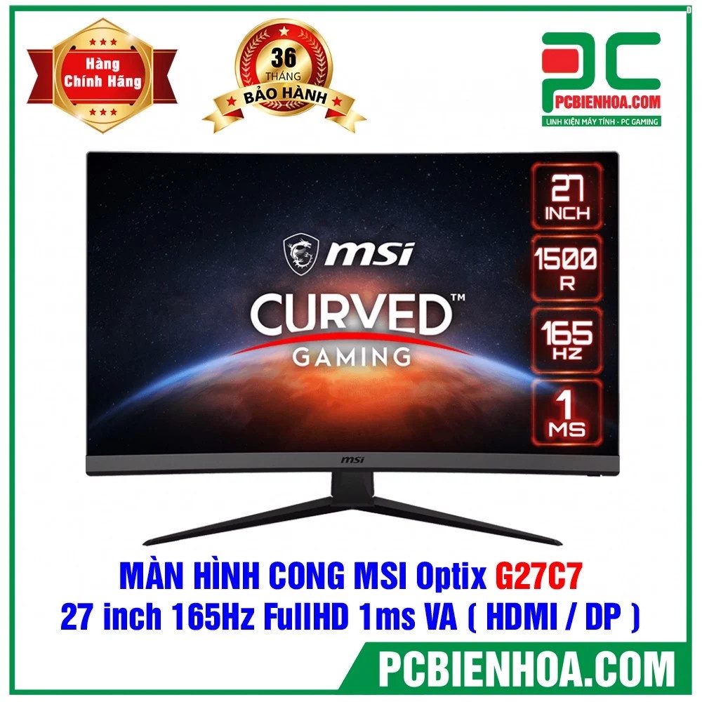 MÀN HÌNH MSI MAG OPTIX G27C4 27&quot; CONG 165HZ AMD FREESYNC