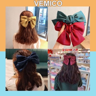 Cặp tóc nơ Vemico phong cách Hàn Quốc vải satin lụa cao cấp KT13