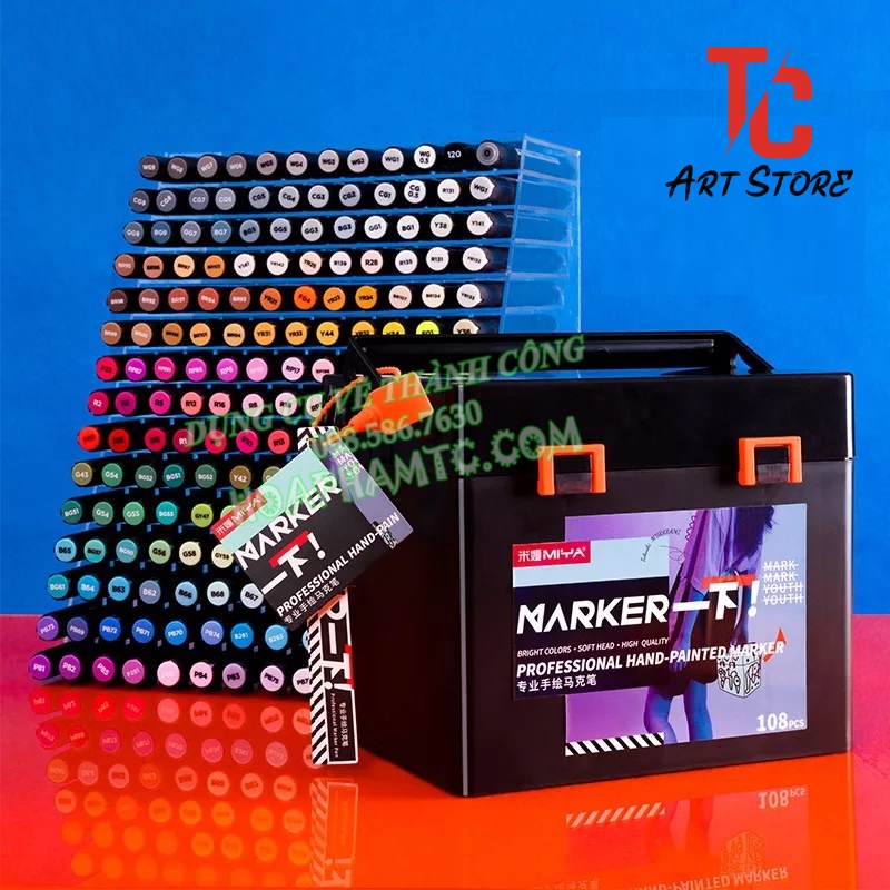 Bộ 60/80 Màu Marker Cao Cấp MIYA ( Professional hand-painted marker)