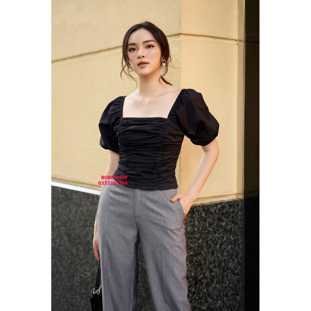 Áo sơ mi công sở ❣️FREESHIP❣️ÁO NHÚN THUN CỔ VUÔNG SIÊU SANG CHẢNH - Hàng thiết kế chuẩn [ao nu đẹp]