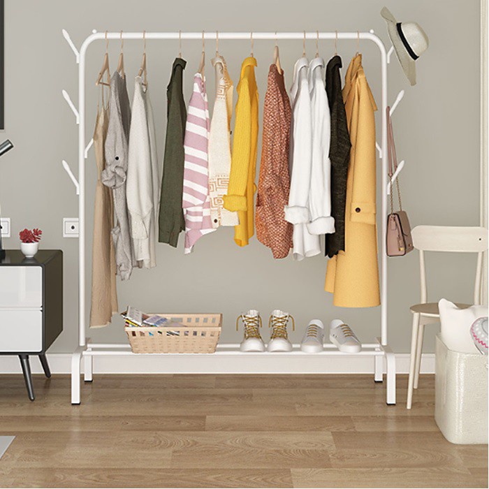 Kệ treo quần áo, giá treo mẫu mới có kèm 8 móc bên hông 150x110cm