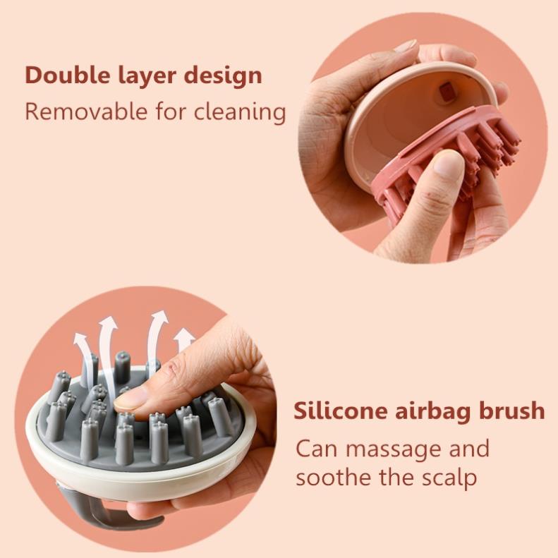 Lược gội massage da đầu Bằng chất liệu silicon tiện dụng