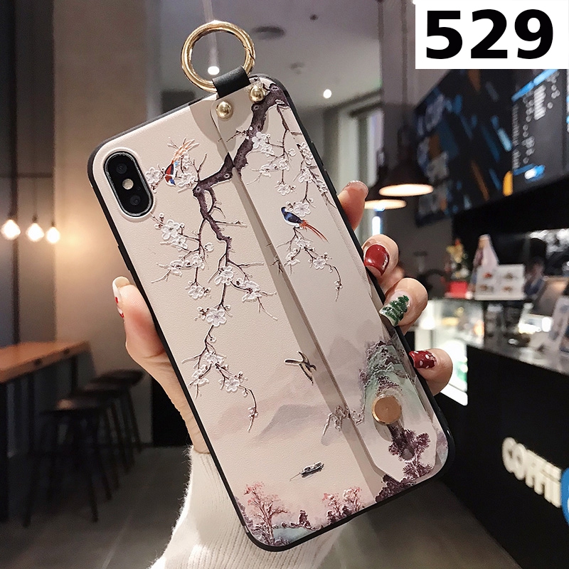 Ốp điện thoại dẻ̉o có dây đeo cổ tay cho iPhone 11 Pro Max X XS Max XR 8 7 6s 6 Plus