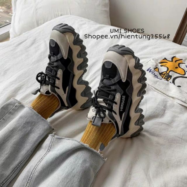 [HOT2020] Giày thể thao nữ Ulzzang ORIGINAL nâng độn đế cao 5cm răng cưa màu đen trắng năng động cá tính mới | BigBuy360 - bigbuy360.vn