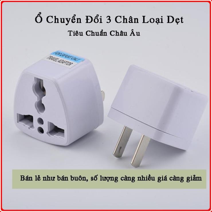 Ổ Chuyển Đổi Phích Cắm Từ 3 Chân Sang 2 Chân Nguồn 220V Màu Trắng MM0003