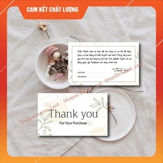 Thiệp cảm ơn khách hàng kích thước 9x5,5 cm dùng cho shop bán hàng