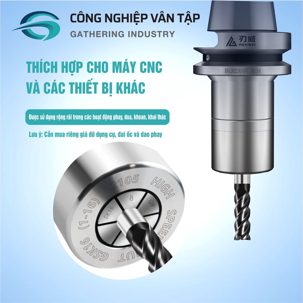 Collet SK10, SK16 - Collet kẹp dao phay kiểu SK có độ chính xác cao
