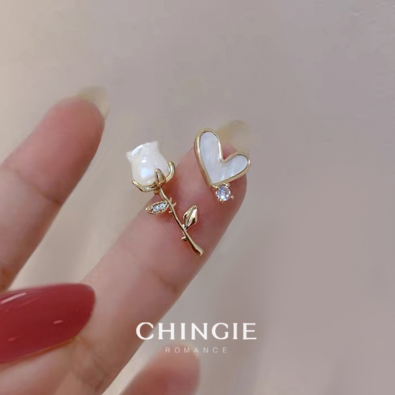 Bông Tai Hình Hoa Hồng Bằng Nhựa Resin Thời Trang Hàn Quốc Chất Lượng Cao