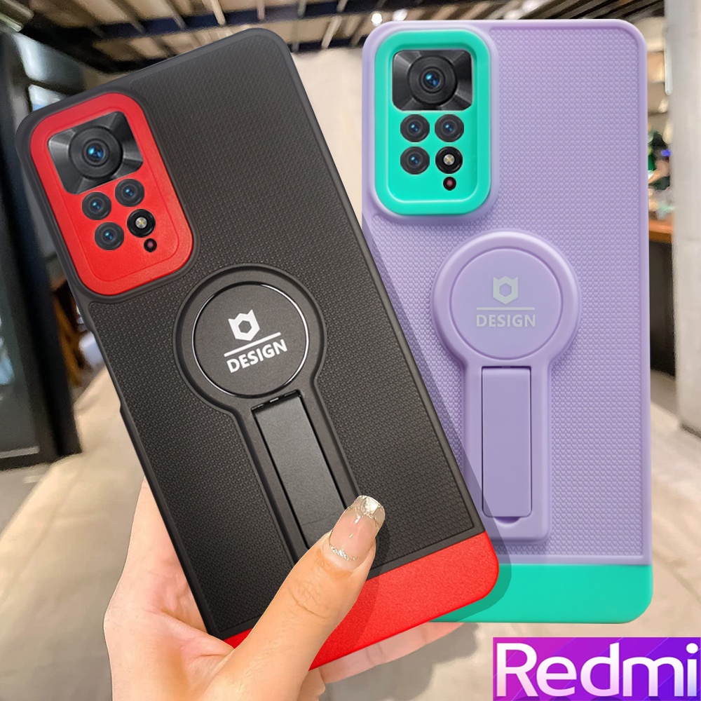 Redmi Note 11 Pro Note 11S Redmi Note 10 Pro Note 10S Poco X3 Pro Vỏ điện thoại bảo vệ ống kính chống va đập sang trọng với chân đế đa góc
