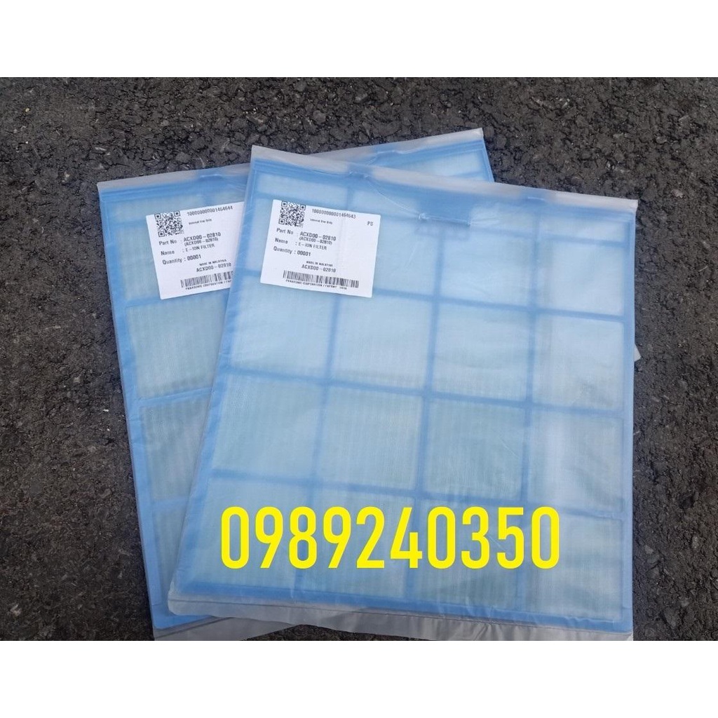 Bộ 2 Tấm Lưới lọc điều hòa máy lạnh Panasonic màu xanh kích cỡ 30,5 x 32 cm mới chính hãng