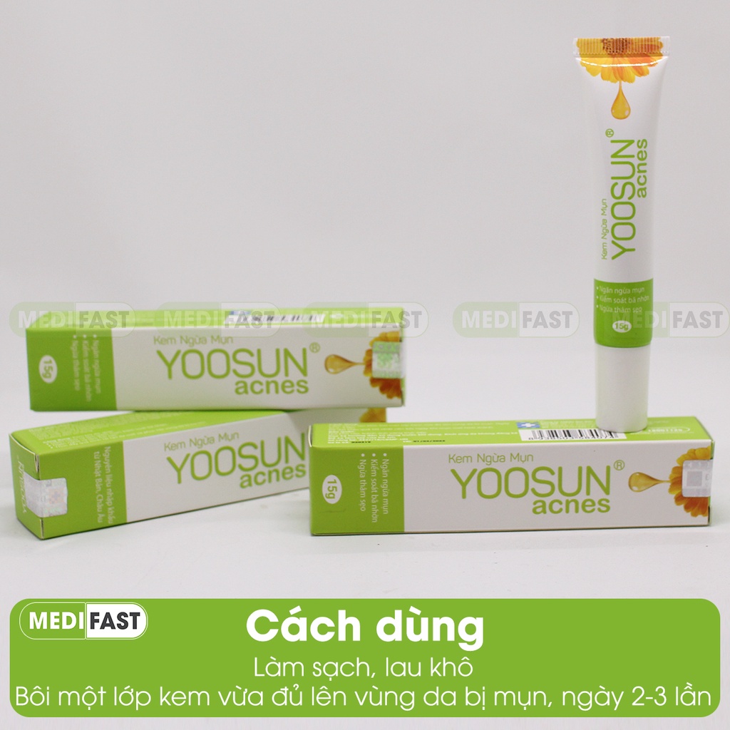 Kem ngăn ngừa mụn Yoosun Acnes - Tuýp 15g từ thảo dược, giúp da hết mụn, mờ sẹo, giảm thâm da