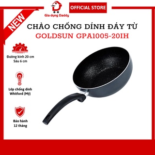 Chảo chống dính bếp từ sâu lòng Goldsun GPA1005-20IH Đường kính 20cm, Chảo chiên xào cho mọi loại bếp, Bảo hành 12 tháng