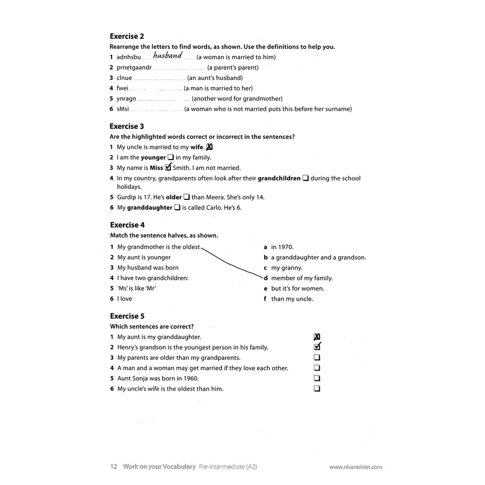 Sách Collins Work On Your Vocabulary A2 - Pre-Intermediate