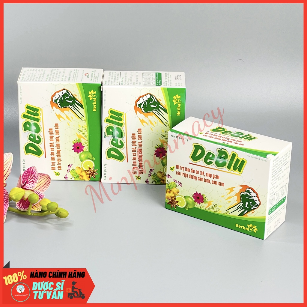 Bột giải cảm DEBLU Làm ấm cơ thể, Giảm ho, Cảm cúm (hộp 10 gói) - Minpharmacy