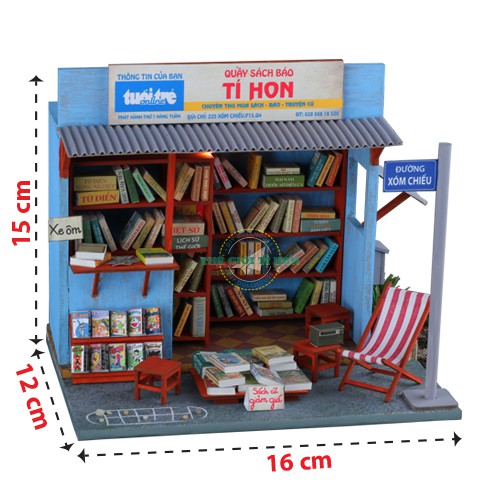 MÔ HÌNH SÀI GÒN TÍ HON - TIỆM SÁCH CŨ - AD05