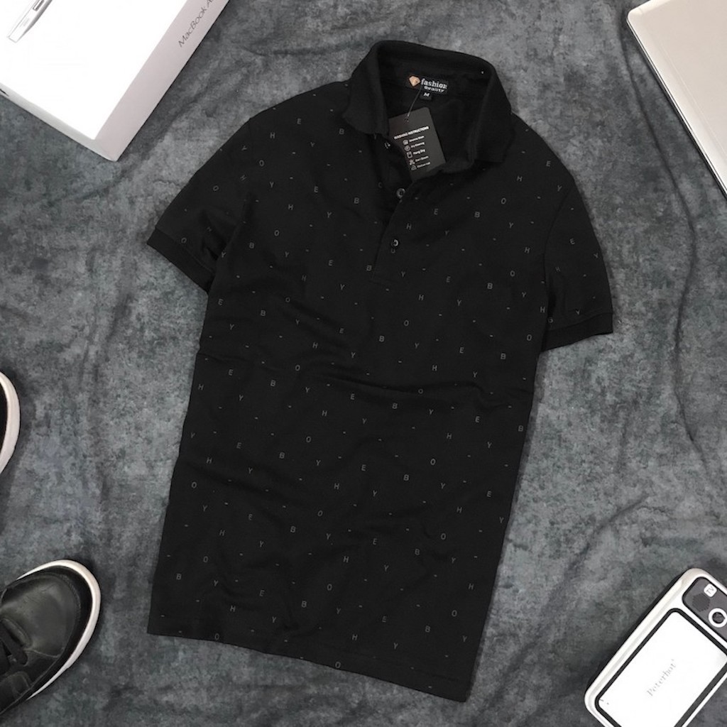 Áo thun nam cổ bẻ Hey Boy hoạ tiết chấm bi cao cấp AXK073 | BigBuy360 - bigbuy360.vn