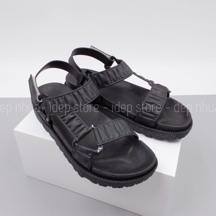 Giày sandal nữ 2 quai tam giác nhựa giả da siêu biền IDép - GL041