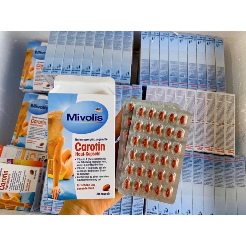 Viên uống chống nắng Mivolis Carotin 60 viên nội địa Đức