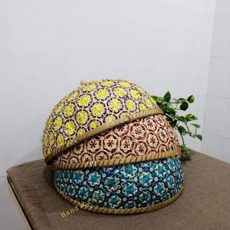 Lồng bàn tre- Lồng bàn tre đan hoa thị 33cm