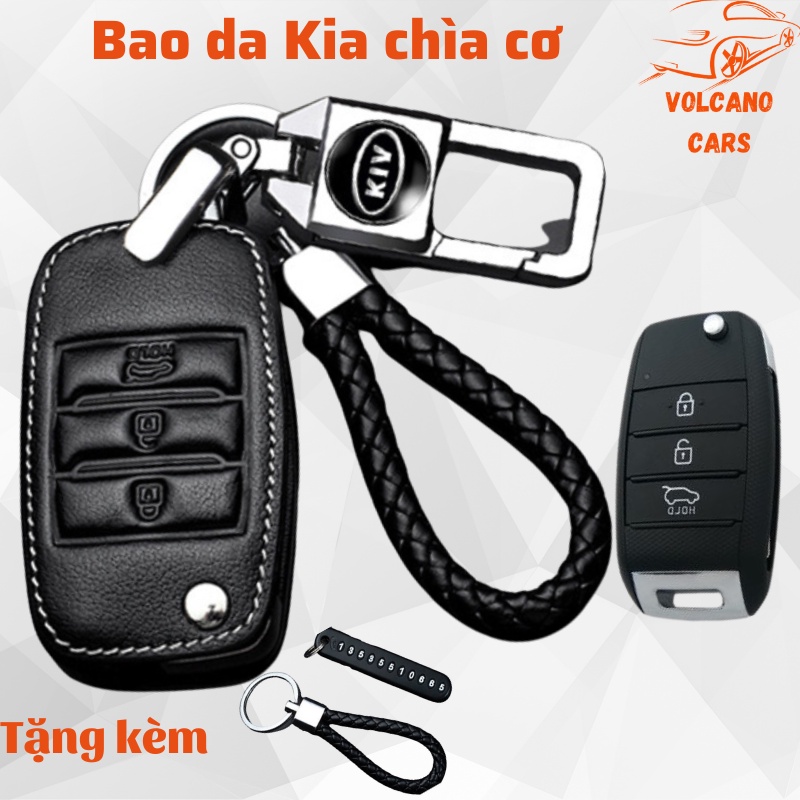 Bao da chìa khóa ô tô Kia bảo vệ chìa bền đẹp và chắc chắn ốp cho các loại smartkey K3, Cerato, Seltos, Morning, Sorento