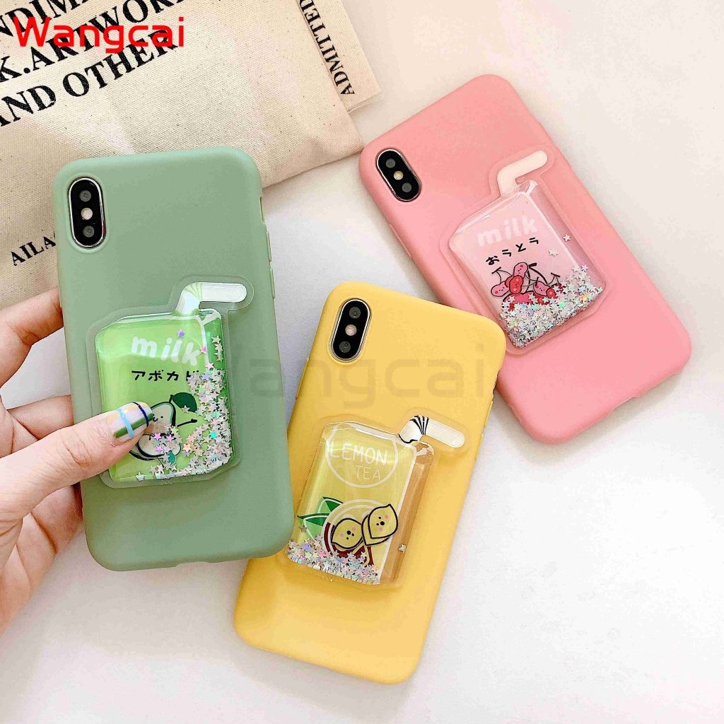 Huawei Nova 5T Honor 7X 7S Y6 Y5Prime 2018 GR5 GR3 2017 Case Liquid Quicksand Lemon Cherry Fruit Cute Cover