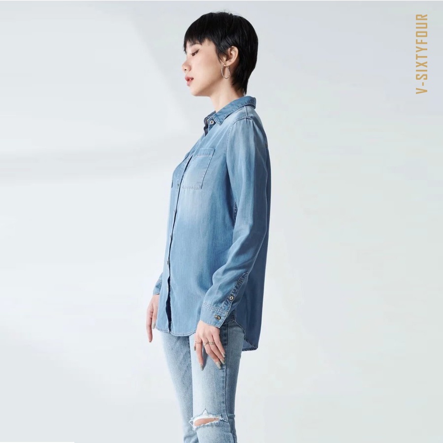 Áo Sơ Mi Nữ Tencel Dáng Rộng V-SIXTYFOUR - 220WD2034B1950