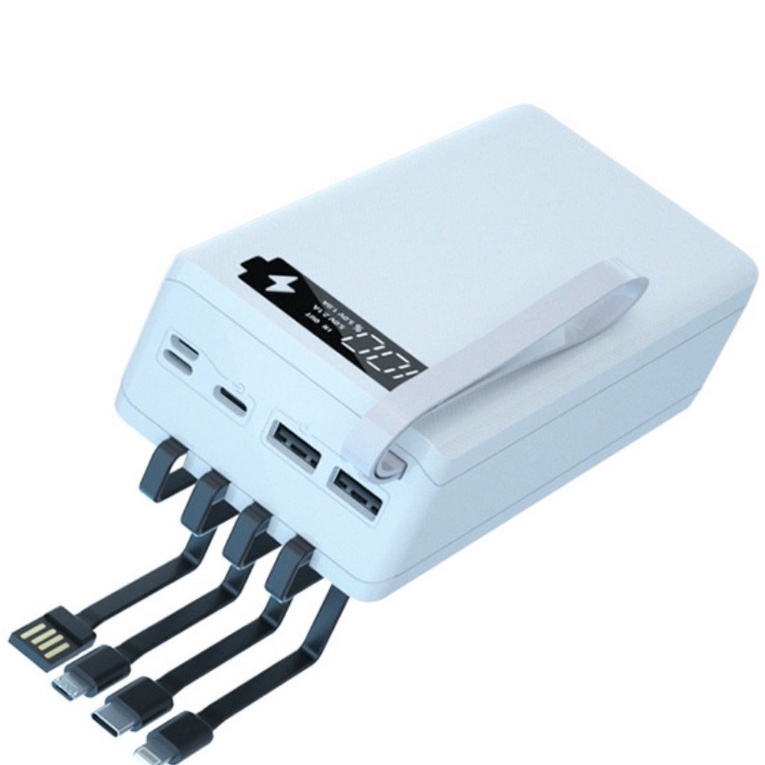 Box Sạc Dự Phòng 12 Pin*18650 Với 4 Dây Cáp PD Bộ Sạc Nhanh Không Dây Hộp Sạc Dự Phòng