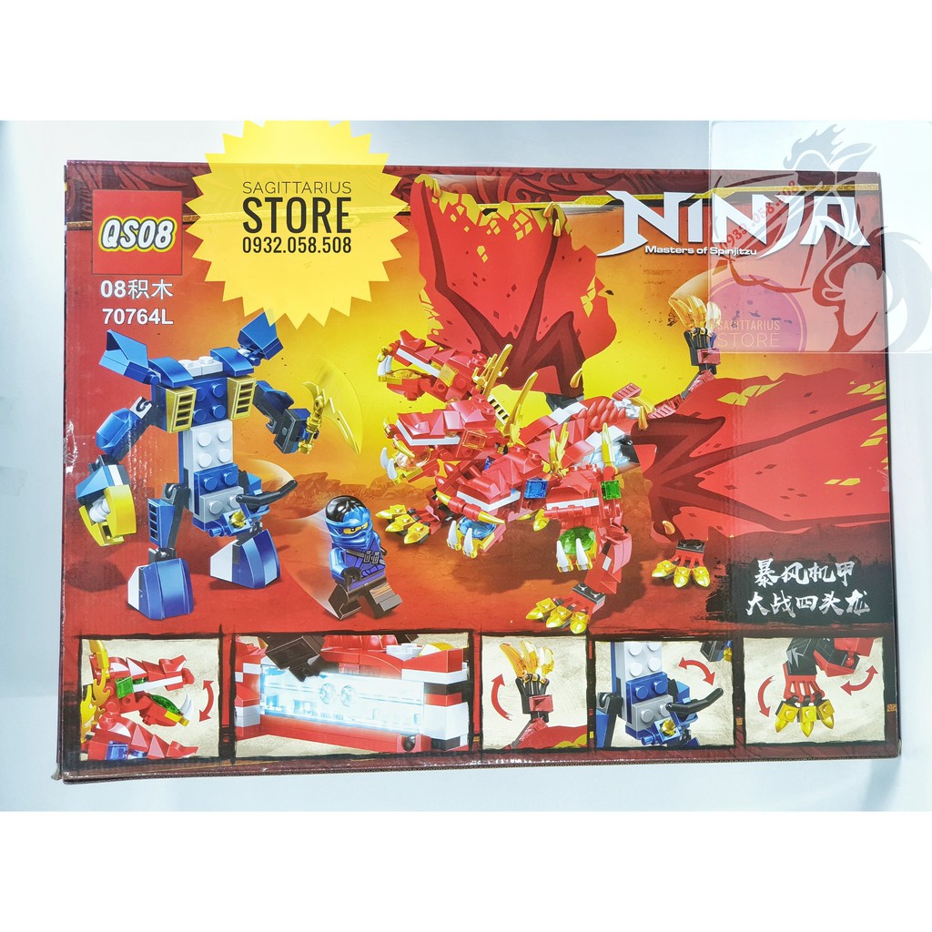 Lego QS08-70764L Lắp Ráp Rồng Lửa 4 Đầu