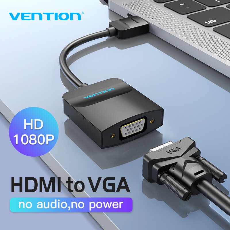 HDMI to VGA 1080P Full HD Vention có chip - Dây cáp chuyển đổi Hdmi sang Vga Máy tính, Laptop chính hãng BH 12T