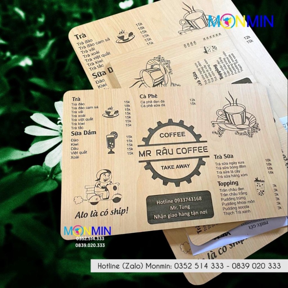 Menu gỗ MONMIN thiết kế theo yêu cầu - Siêu độc đáo - Tinh tế