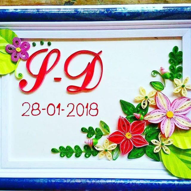 Tranh quilling wedding