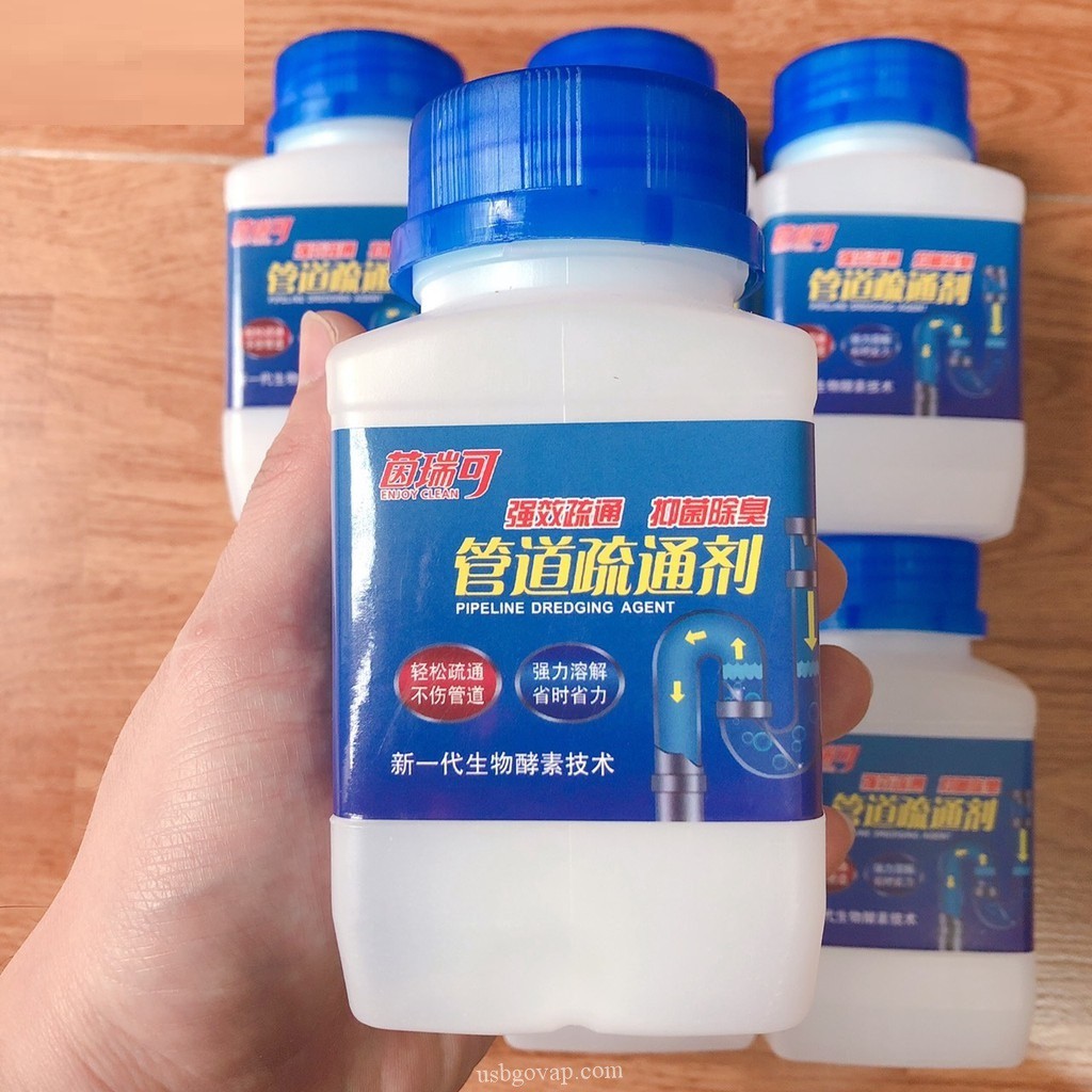 Bột thông bồn cầu nắp xanh tẩy rửa siêu mạnh - hộp thông cống nghẹt cực mạnh 268gram